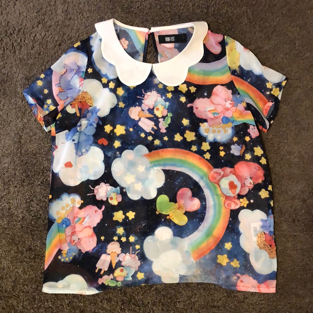 Care Bears Iron Fist Blouse w/collar SM. Modcloth